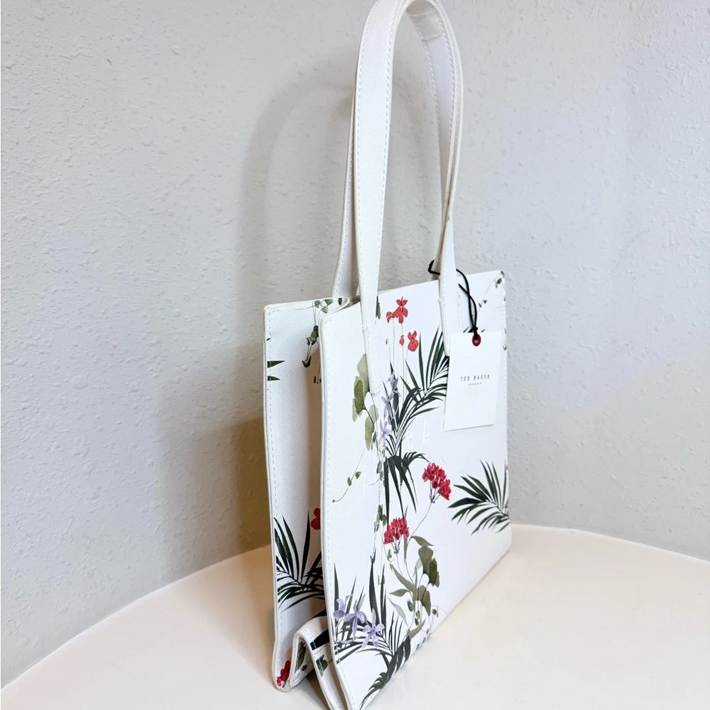 Ted Baker The Icon White Floral Print Small Tote Bag NWT